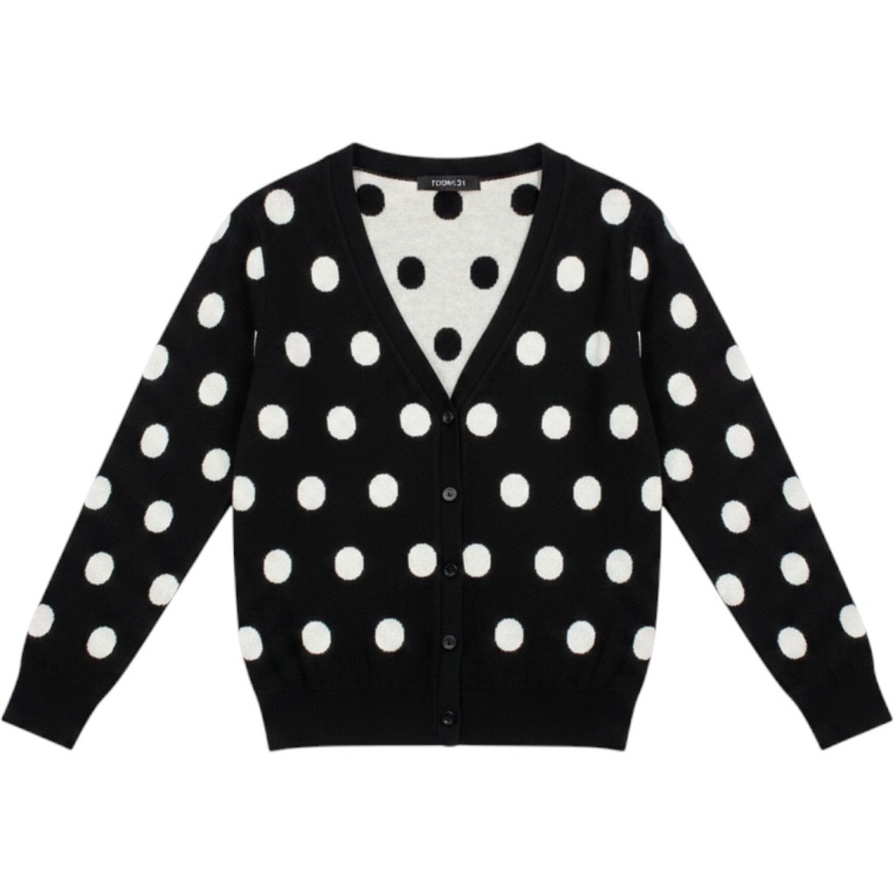 Forever 21 Polka Dot Cardigan Women Small Indie Preppy Academic Office Mod